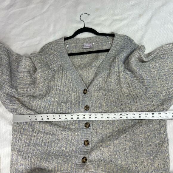 Out From Under Pastel V Neck Grandpa Cardigan Yellow‎ Blue Sz M Women’s - Picture 5 of 7